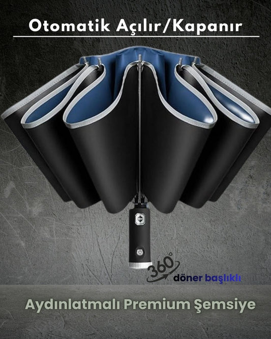 Mui Concept® – Premium Işıklı Rüzgar Geçirmez Şemsiye✨